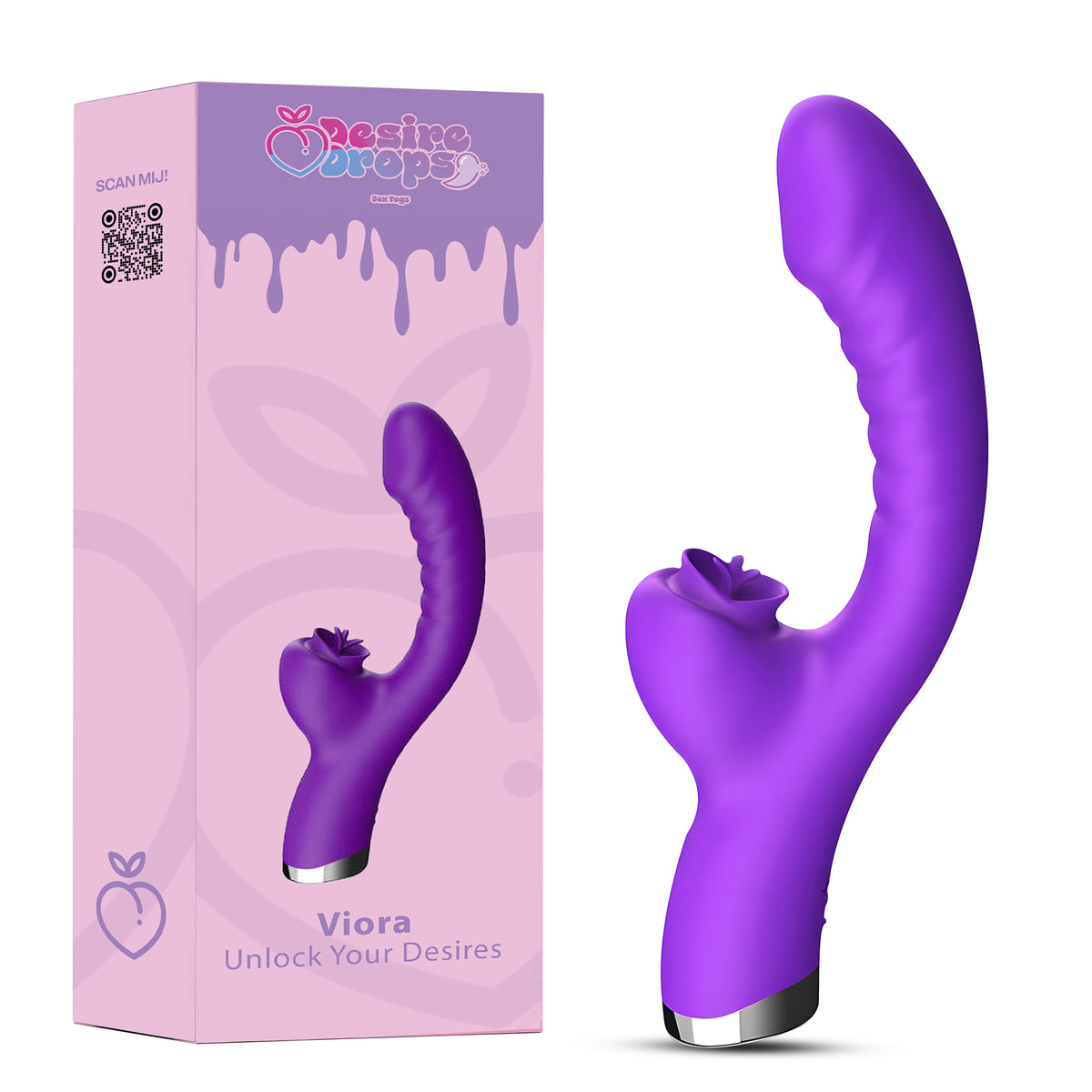 Desiredrops 3-in-1 luchtdruk vibrator paars