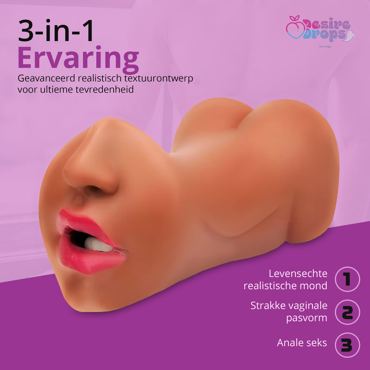 Desiredrops Realistische 3-in-1 Pocket Pussy
