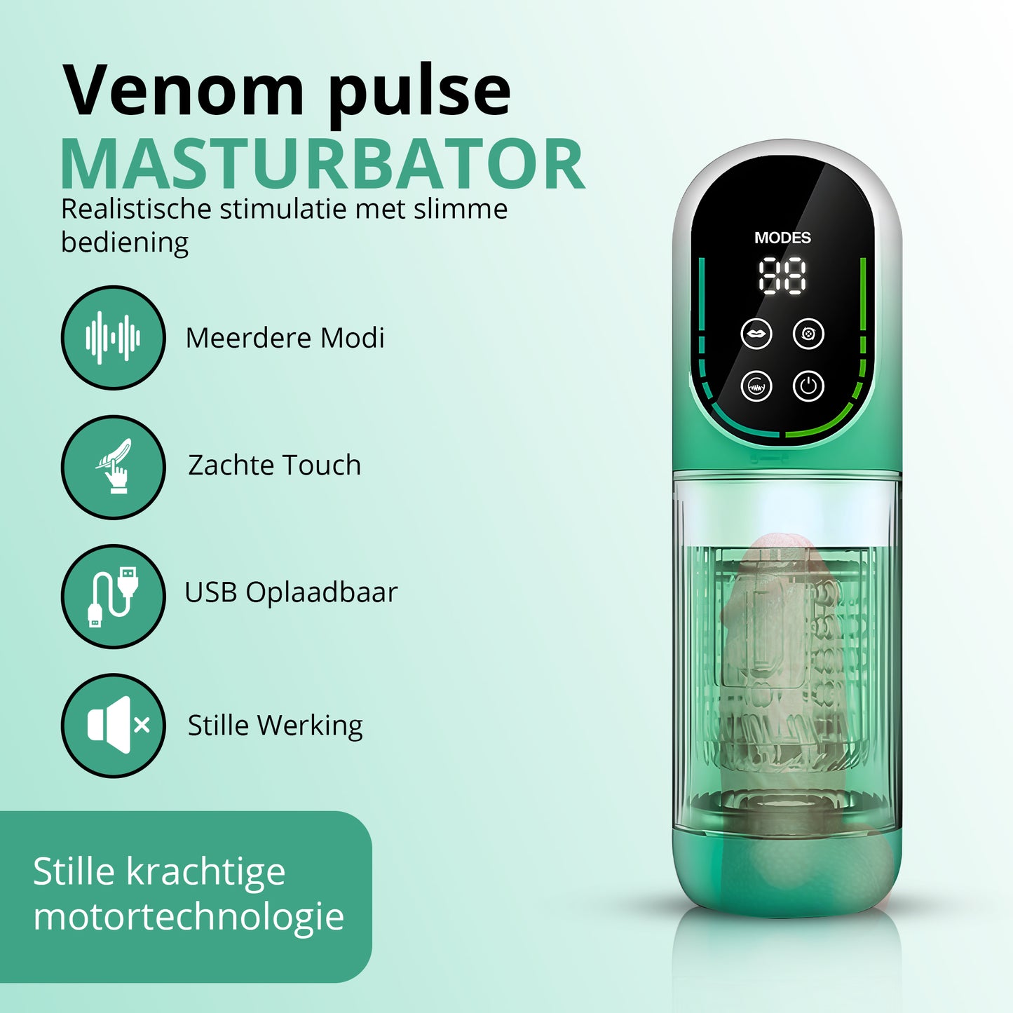 Desiredrops® Venom Pulse – Automatische Masturbator met LCD Display & Vacuumfunctie