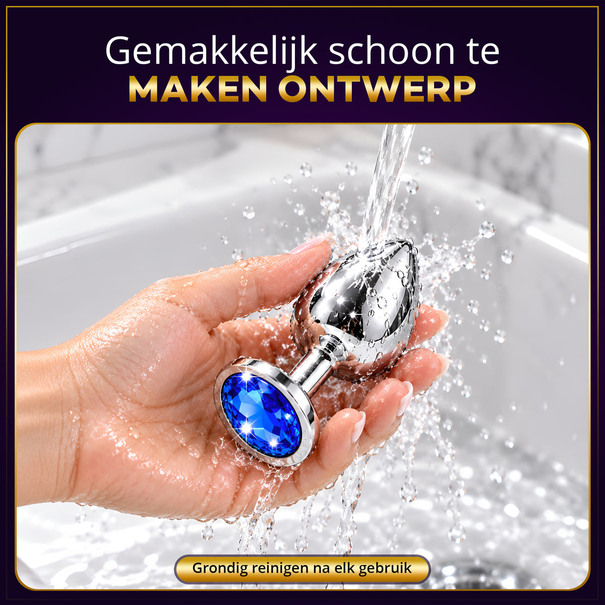 Desiredrops Anaalplug Set – 3 Maten – Aluminiumlegering – Blauwe Siersteen