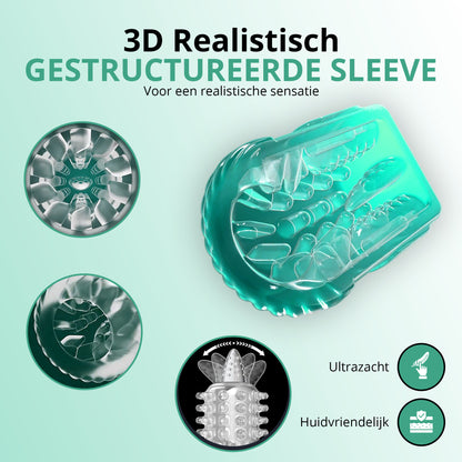 Desiredrops® Venom Pulse – Automatische Masturbator met LCD Display & Vacuumfunctie