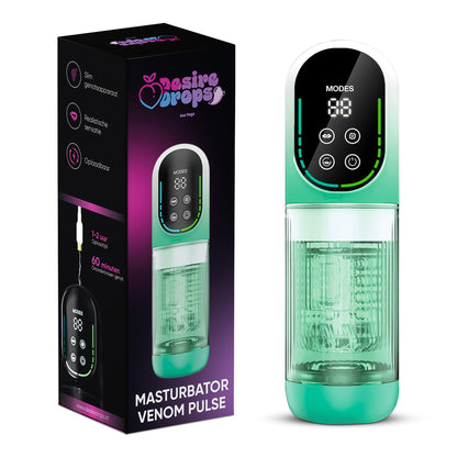 Desiredrops® Venom Pulse – Automatische Masturbator met LCD Display & Vacuumfunctie